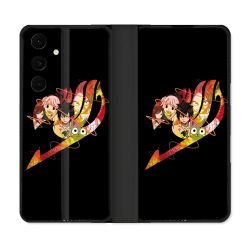 Housse Cuir Portefeuille Pour Samsung Galaxy S25 FE Manga Fairy Tail Logo Noir