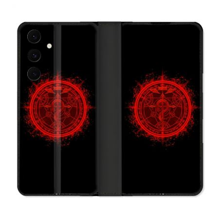 Housse Cuir Portefeuille Pour Samsung Galaxy S25 FE Manga Fullmetal Alchemist Logo