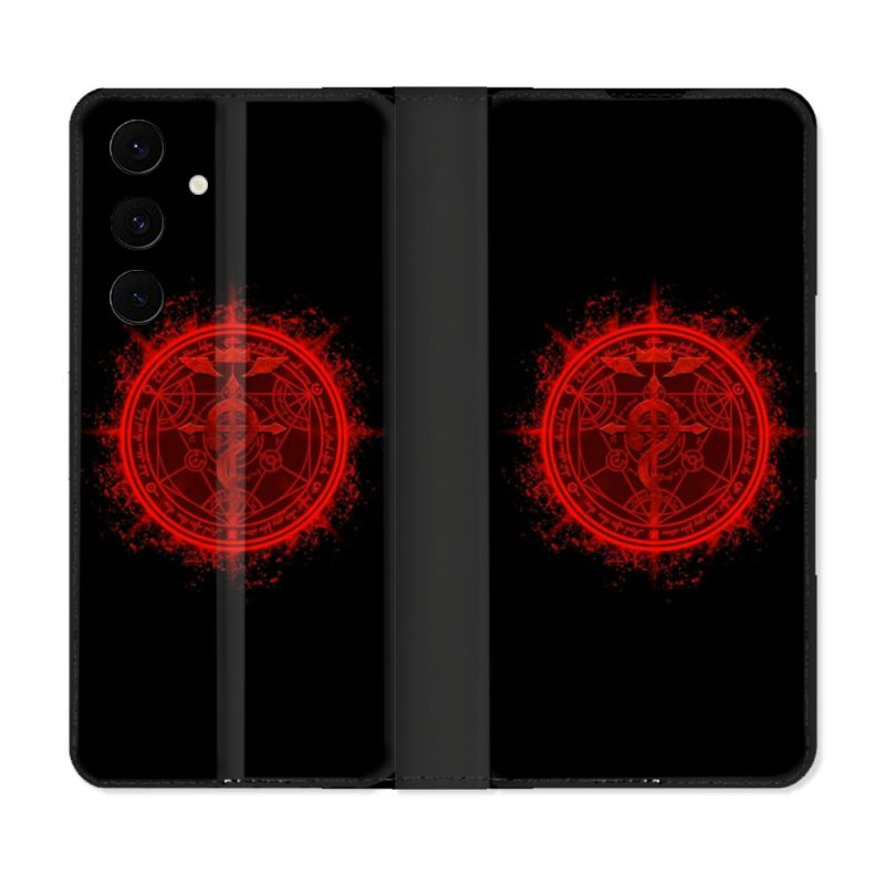 Housse Cuir Portefeuille Pour Samsung Galaxy S25 FE Manga Fullmetal Alchemist Logo