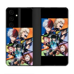Housse Cuir Portefeuille Pour Samsung Galaxy S25 FE Manga My Hero Academia Noir