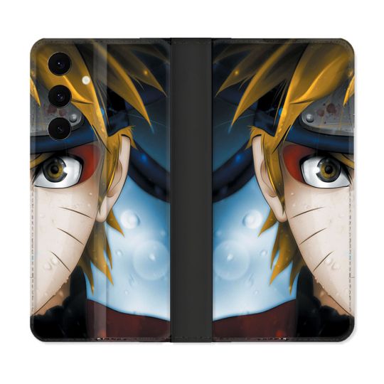 Housse Cuir Portefeuille Pour Samsung Galaxy S25 FE Manga Naruto Blanc