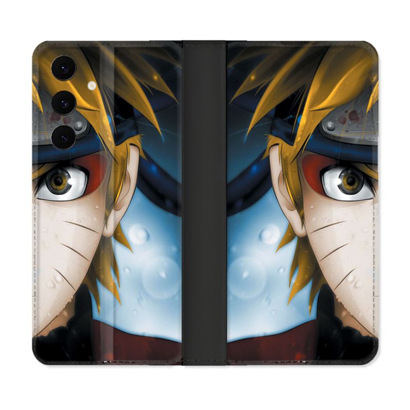 Housse Cuir Portefeuille Pour Samsung Galaxy S25 FE Manga Naruto Blanc