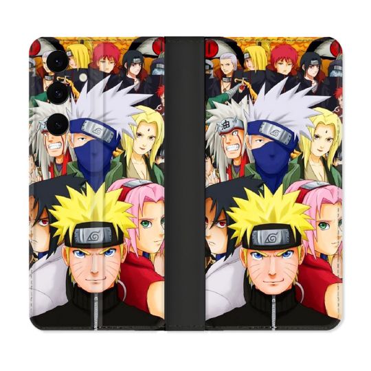 Housse Cuir Portefeuille Pour Samsung Galaxy S25 FE Manga Naruto Team