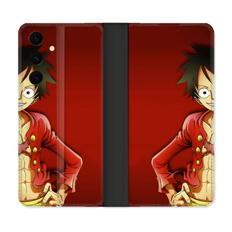 Housse Cuir Portefeuille Pour Samsung Galaxy S25 FE Manga One Piece Luffy