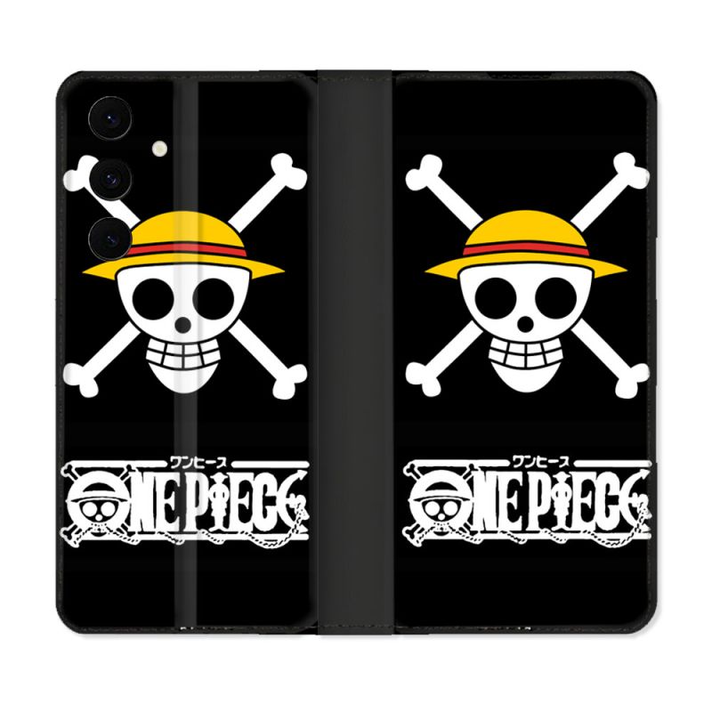 Housse Cuir Portefeuille Pour Samsung Galaxy S25 FE Manga One Piece Tete de Mort