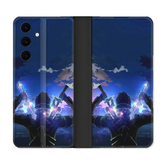 Housse Cuir Portefeuille Pour Samsung Galaxy S25 FE Manga SAO sword Art Online Epee