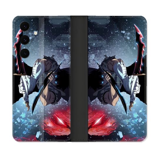 Housse Cuir Portefeuille Pour Samsung Galaxy S25 FE Manga Solo Leveling Sung Epee