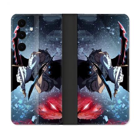 Housse Cuir Portefeuille Pour Samsung Galaxy S25 FE Manga Solo Leveling Sung Epee