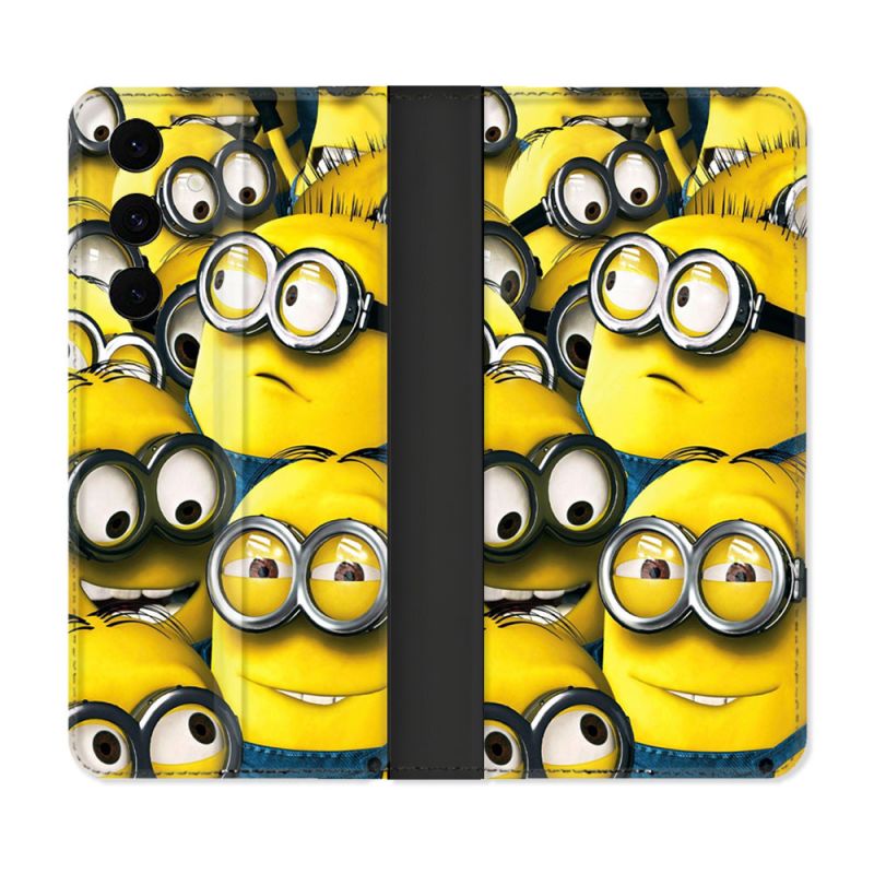 Housse Cuir Portefeuille Pour Samsung Galaxy S25 FE Minions Groupe