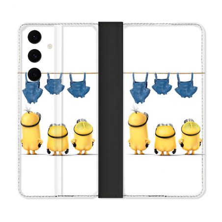 Housse Cuir Portefeuille Pour Samsung Galaxy S25 FE Minions Nus