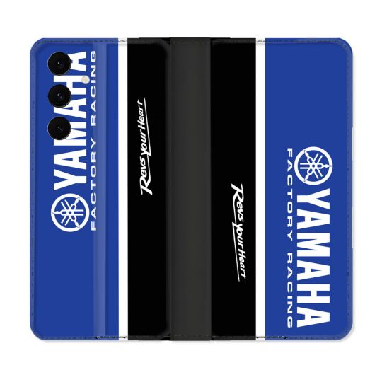 Housse Cuir Portefeuille Pour Samsung Galaxy S25 FE Moto Yamaha