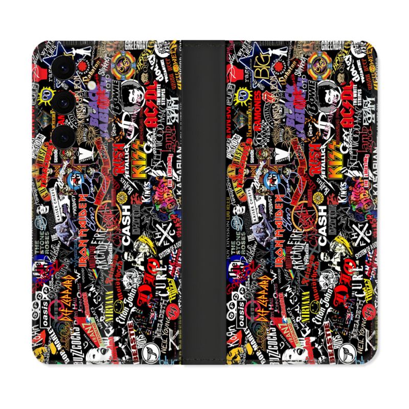 Housse Cuir Portefeuille Pour Samsung Galaxy S25 FE Musique Rock Groupe