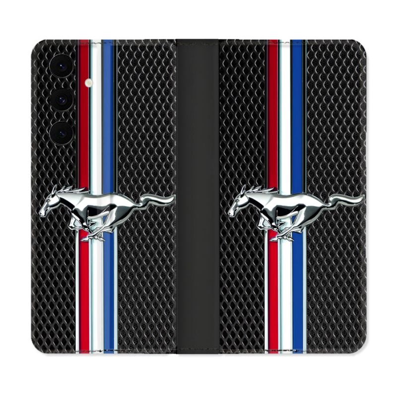 Housse Cuir Portefeuille Pour Samsung Galaxy S25 FE Mustang
