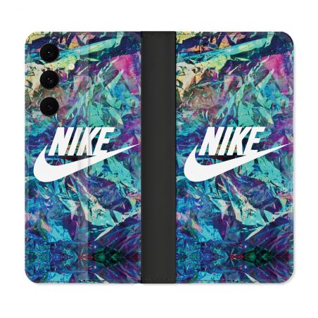 Housse Cuir Portefeuille Pour Samsung Galaxy S25 FE Nike Turquoise