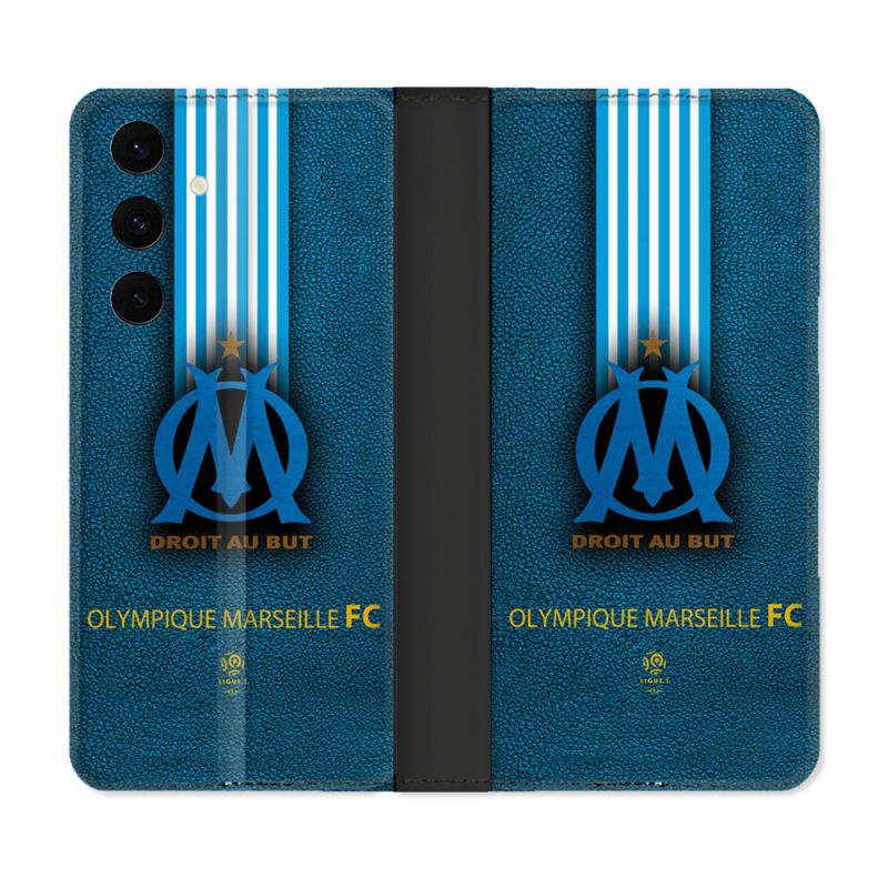Housse Cuir Portefeuille Pour Samsung Galaxy S25 FE Olympique Marseille OM Bande