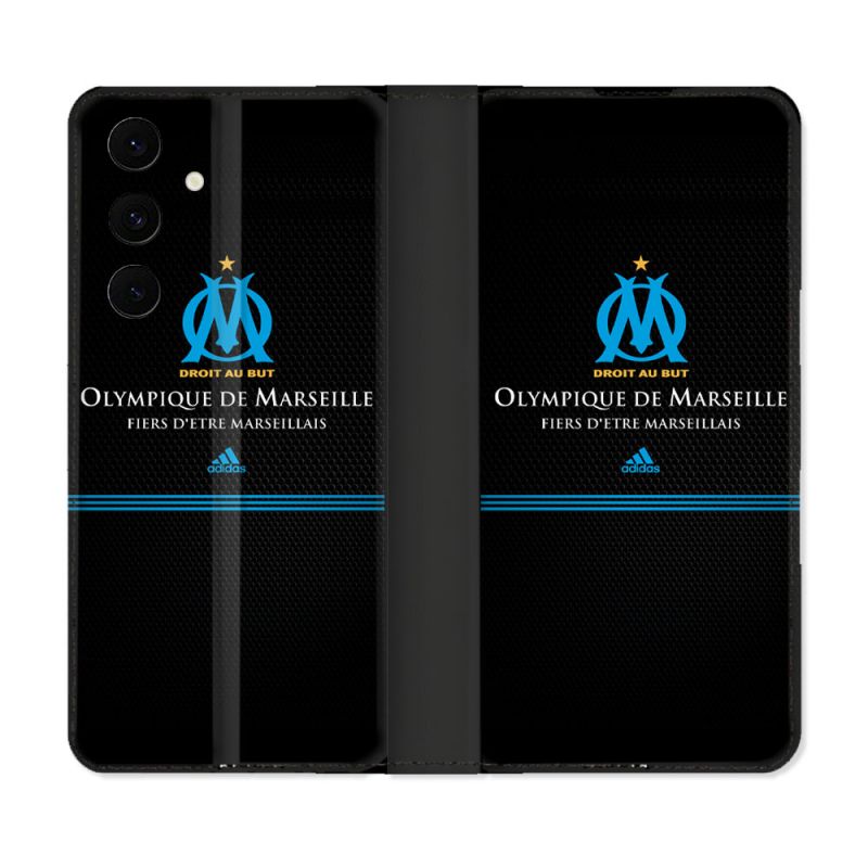 Housse Cuir Portefeuille Pour Samsung Galaxy S25 FE Olympique Marseille OM Fier etre Marseillais