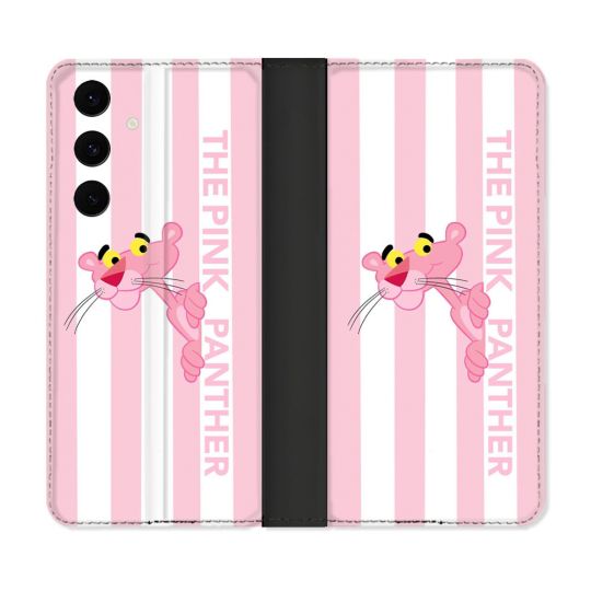 Housse Cuir Portefeuille Pour Samsung Galaxy S25 FE Panthere Rose