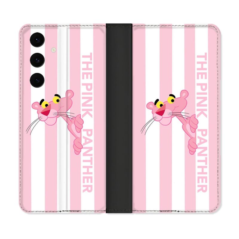 Housse Cuir Portefeuille Pour Samsung Galaxy S25 FE Panthere Rose