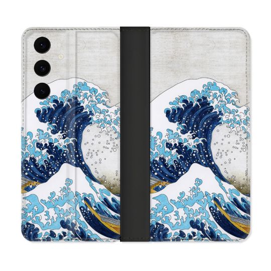 Housse Cuir Portefeuille Pour Samsung Galaxy S25 FE Peinture La Grande Vague