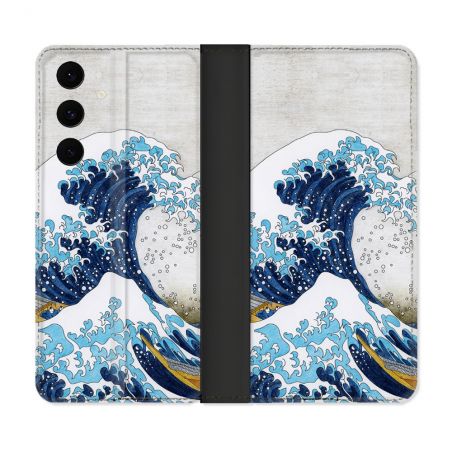 Housse Cuir Portefeuille Pour Samsung Galaxy S25 FE Peinture La Grande Vague