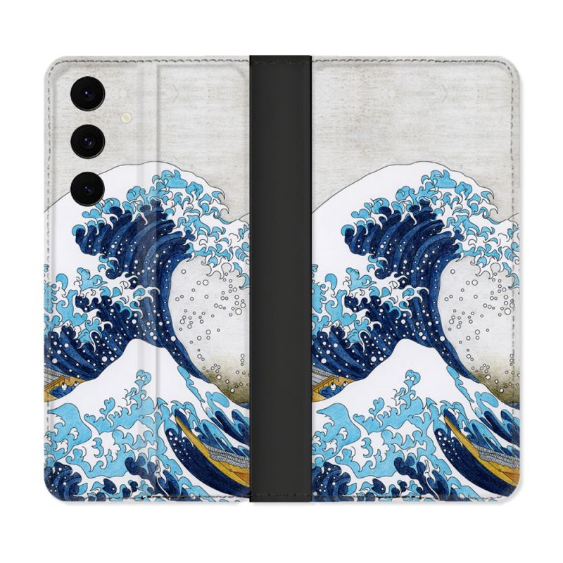 Housse Cuir Portefeuille Pour Samsung Galaxy S25 FE Peinture La Grande Vague