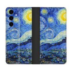 Housse Cuir Portefeuille Pour Samsung Galaxy S25 FE Peinture La nuit étoilée