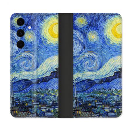 Housse Cuir Portefeuille Pour Samsung Galaxy S25 FE Peinture La nuit étoilée