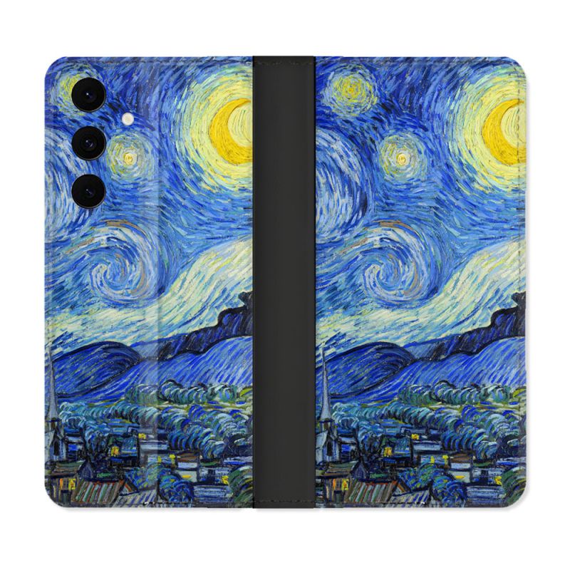 Housse Cuir Portefeuille Pour Samsung Galaxy S25 FE Peinture La nuit étoilée