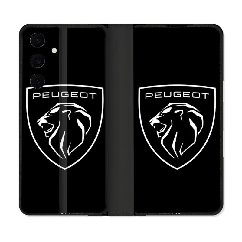 Housse Cuir Portefeuille Pour Samsung Galaxy S25 FE Peugeot