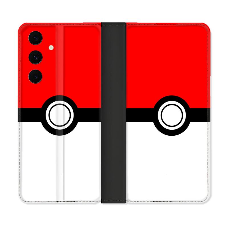Housse Cuir Portefeuille Pour Samsung Galaxy S25 FE Pokemon Pokeball