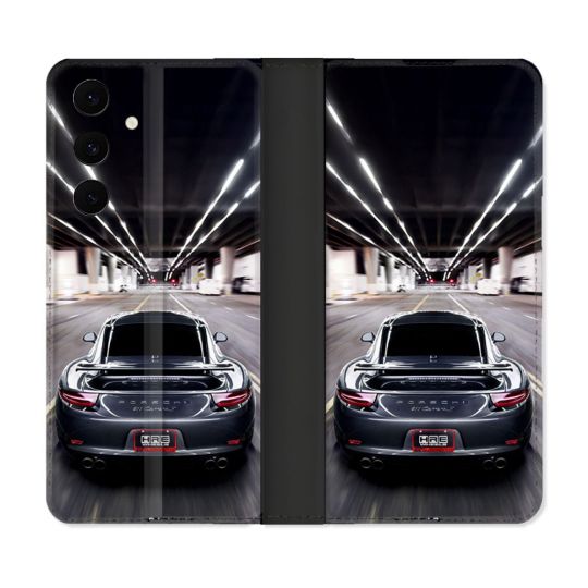 Housse Cuir Portefeuille Pour Samsung Galaxy S25 FE Porsche 911