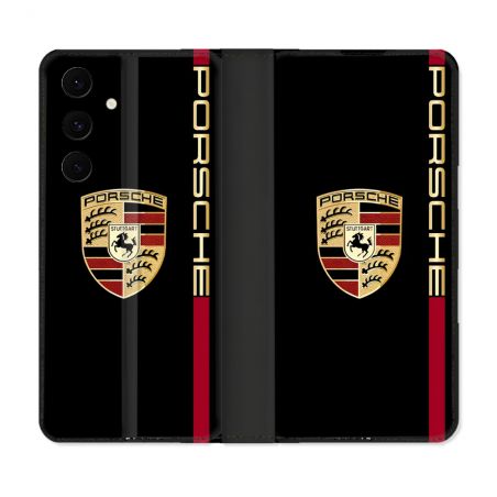 Housse Cuir Portefeuille Pour Samsung Galaxy S25 FE Porsche Line