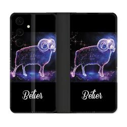Housse Cuir Portefeuille Pour Samsung Galaxy S25 FE Signe Zodiaque 2 Bélier