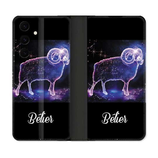 Housse Cuir Portefeuille Pour Samsung Galaxy S25 FE Signe Zodiaque 2 Bélier