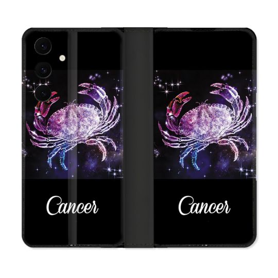 Housse Cuir Portefeuille Pour Samsung Galaxy S25 FE Signe Zodiaque 2 Cancer