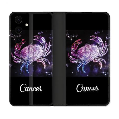Housse Cuir Portefeuille Pour Samsung Galaxy S25 FE Signe Zodiaque 2 Cancer