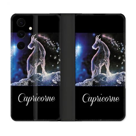 Housse Cuir Portefeuille Pour Samsung Galaxy S25 FE Signe Zodiaque 2 Capricorne