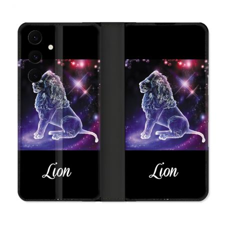 Housse Cuir Portefeuille Pour Samsung Galaxy S25 FE Signe Zodiaque 2 Lion