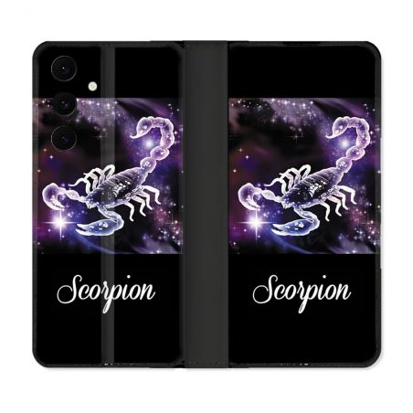 Housse Cuir Portefeuille Pour Samsung Galaxy S25 FE Signe Zodiaque 2 Scorpion