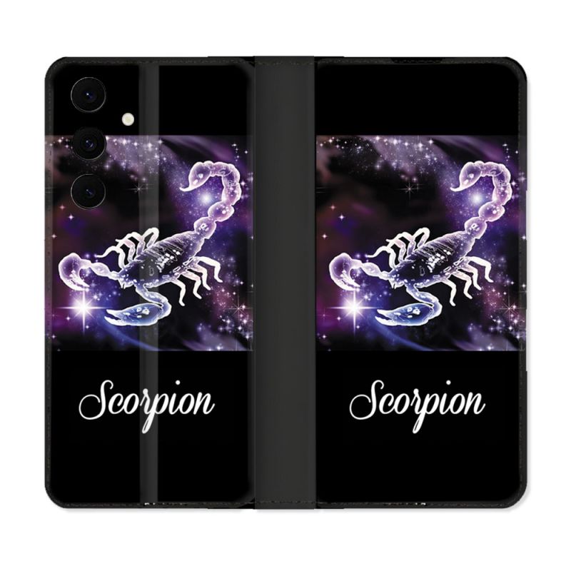 Housse Cuir Portefeuille Pour Samsung Galaxy S25 FE Signe Zodiaque 2 Scorpion