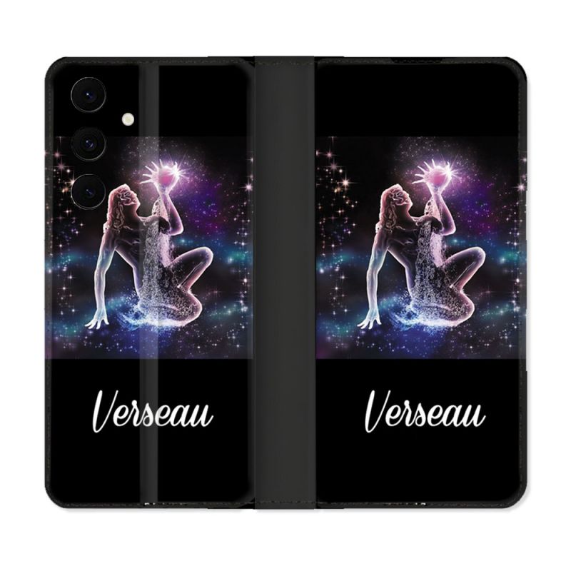 Housse Cuir Portefeuille Pour Samsung Galaxy S25 FE Signe Zodiaque 2 Verseau
