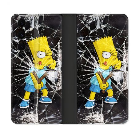 Housse Cuir Portefeuille Pour Samsung Galaxy S25 FE Simpson Bart