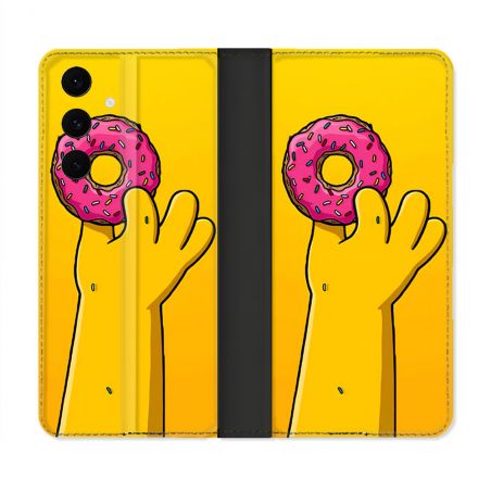 Housse Cuir Portefeuille Pour Samsung Galaxy S25 FE Simpson Donuts