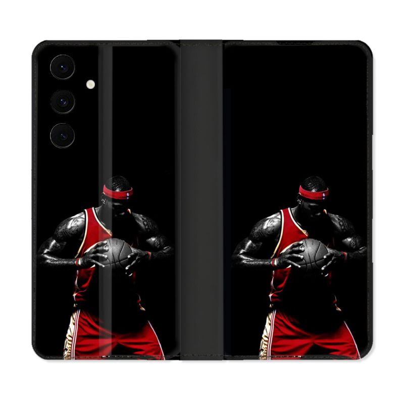 Housse Cuir Portefeuille Pour Samsung Galaxy S25 FE Sport Basketeur