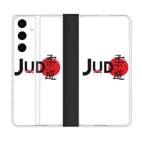 Housse Cuir Portefeuille Pour Samsung Galaxy S25 FE Sport Judo Logo