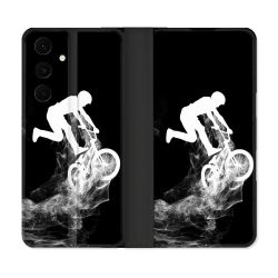 Housse Cuir Portefeuille Pour Samsung Galaxy S25 FE Sport VTT Noir