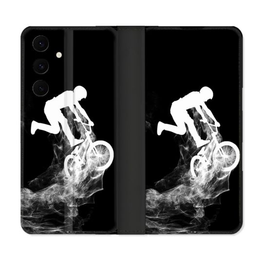 Housse Cuir Portefeuille Pour Samsung Galaxy S25 FE Sport VTT Noir