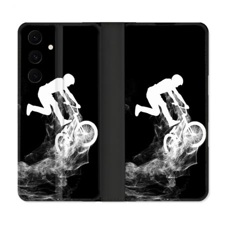 Housse Cuir Portefeuille Pour Samsung Galaxy S25 FE Sport VTT Noir