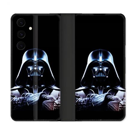 Housse Cuir Portefeuille Pour Samsung Galaxy S25 FE Star Wars - Dark Vador Noir