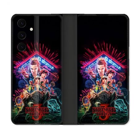 Housse Cuir Portefeuille Pour Samsung Galaxy S25 FE Stranger Things Affiche 3